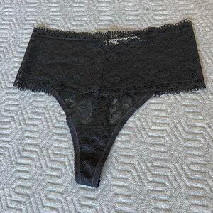 Black Soma Lace Thong Panties